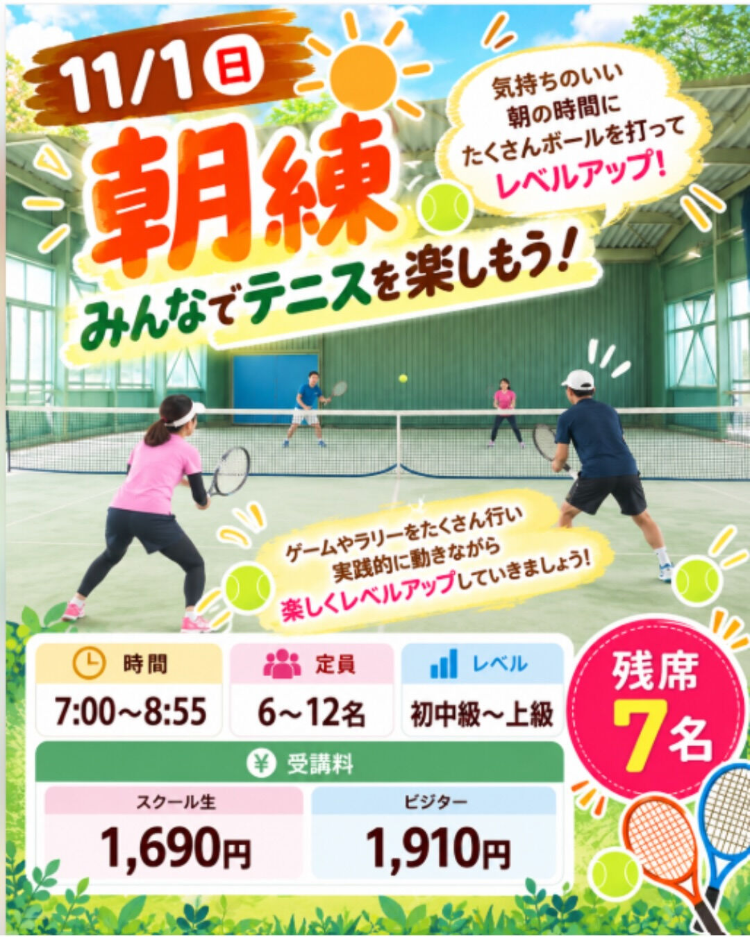 🎾🍁 秋の特別レッスン開催決定！🍁🎾