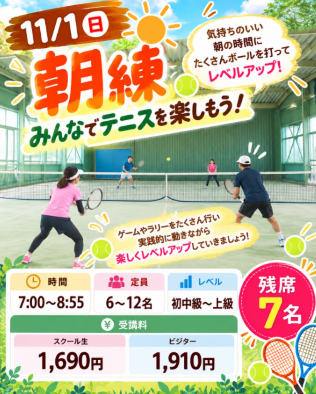 🎾✨秋の特別レッスン Part 2 開催！✨🎾